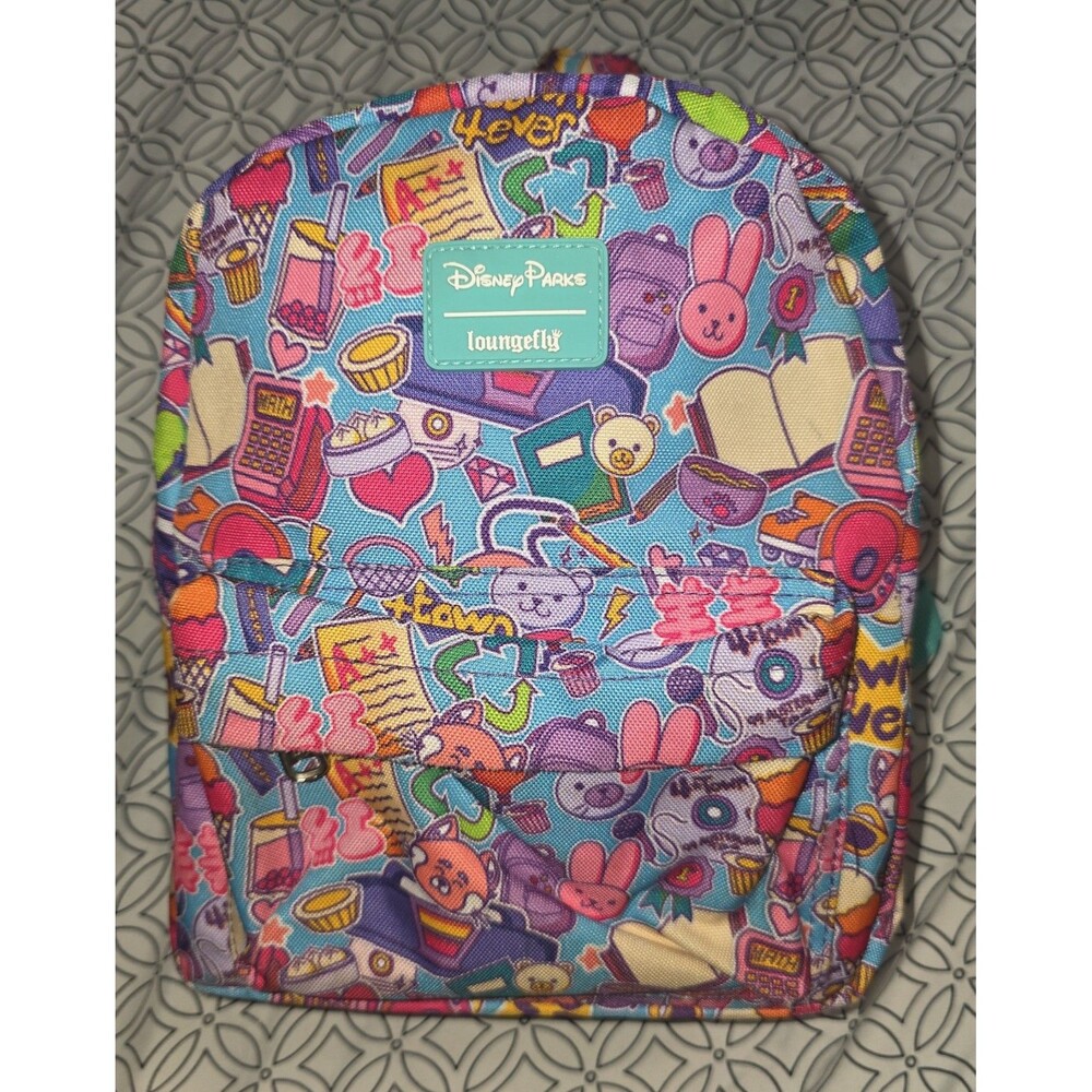 NWOTLoungefly Disney parks school themed canvas mini backpack bookbag purse bag